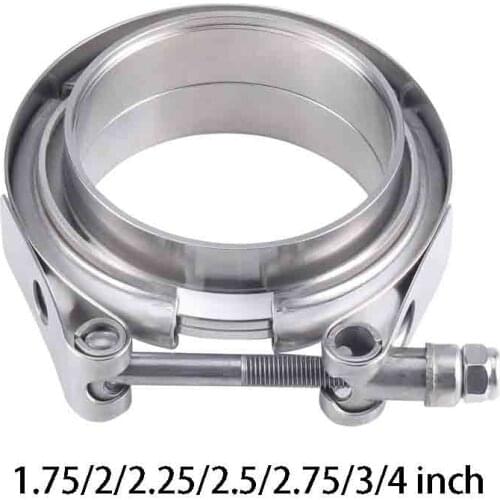 1.75/2/2.25/2.5/2.75/3/4 inch Turbo Exhaust V-Band Clamp Stainless Steel Male/Female Flange Kit