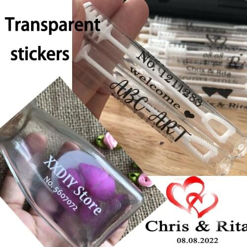 100 Personalized Wedding Decoration Bubble Labels Bubble Wand Label Clear,party Favor Stickers -not Include Tube