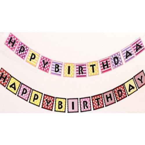20sets Happy Birthday Banner Party Decorations Diy High Quality Paper Card Hanging Bunting Children Teenage Celebrative Party