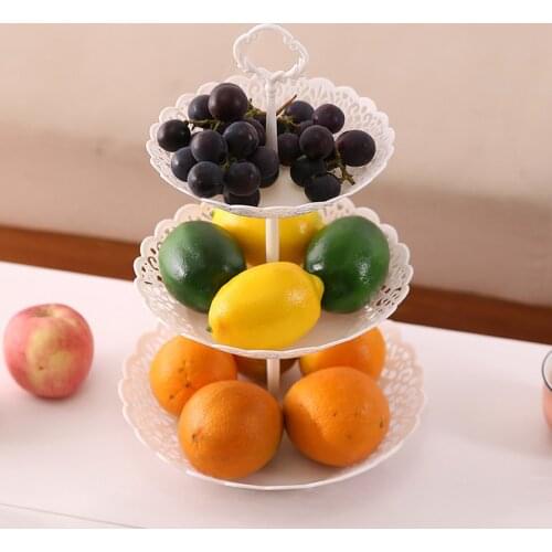 3-Tier Cupcake Stand Cake storage Dessert Wedding Event Party Display Tower Plate Round Fruit Plate Stand Tray rangement cuisine