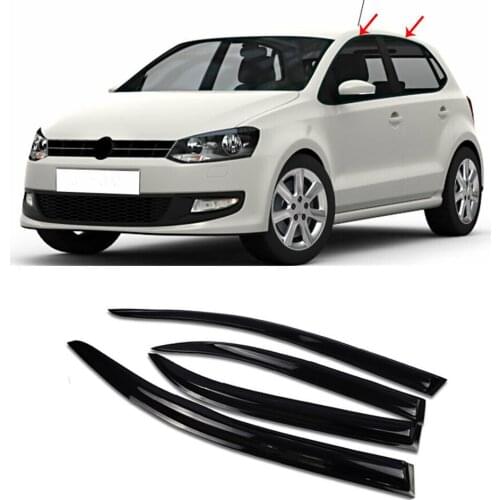 For VW Volkswagen Polo 2011 2012 2013 2014 2015 2016 2017 2018 Acrylic Window Visor Sun Rain Deflector Guard Awning Shelter