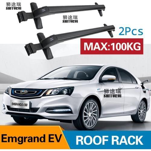 Car Luggage Rack Crossbar Roof Rack FOR GEELY Emgrand EV 4 DOOR Sedan 2017 2018 2019 LOAD 100KG BAR LED roof rails