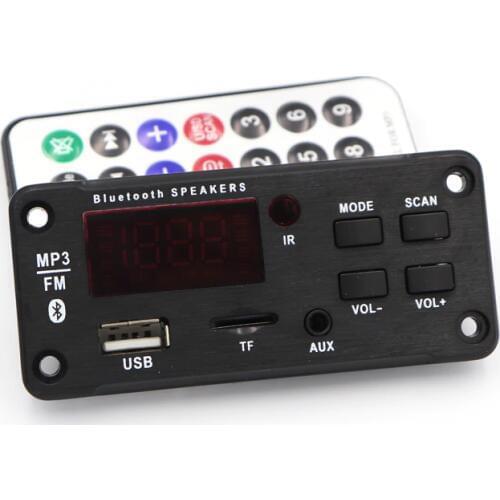 Car MP3 Decoder Audio Board Bluetooth 5.0 DC 12V USB Power Supply WMA WAV FLAC APE Format TF FM Radio MP3 Player Remote Control