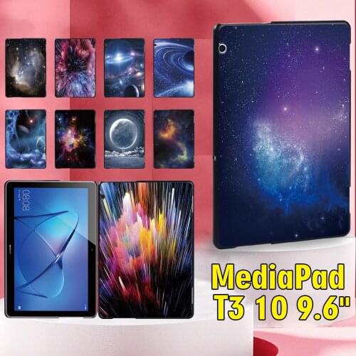 Tablet Case for Huawei MediaPad T3 10 9.6" Ultra-Thin Space Series Pattern Back Shell + Stylus
