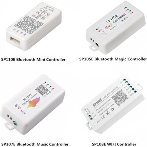 DC5-24V SP110E SP105E SP107E Bluetooth Music Controller SP108E WIFI Controller For WS2811 WS2812B SK6812 APA102 WS2801 LED Strip