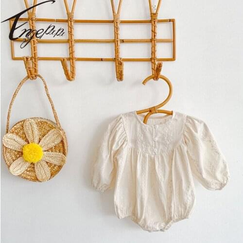 Engepapa Princess Autumn Baby Girl Long Sleeves Romper Outfit Sweet Flower Jumpsuit Toddler Baby Costume Childrens Bodysuits