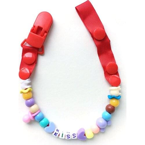 Pacifier Clips Dummy Pacifier Chain Clip Holder Baby Nipple Feeding Supplies Kid Funny Garment Clip B0590