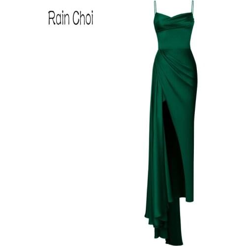 Long Eveing Dresses Split Formal Party Gown with Train Robe De Soiree Sexy Evening Dress