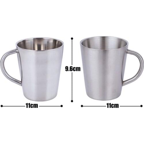 Double-layer Cup 304 Stainless Steel With Hand Putting Beer Mug Heat Insulation Household Coffee Mug Anti-falling Cup Soil Gold