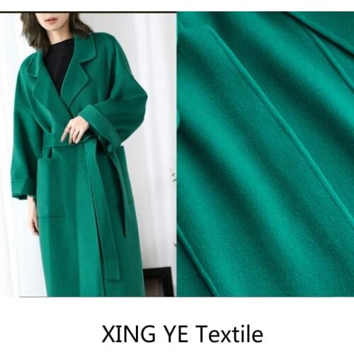 100% Wool Double-faced Green Fabric Autumn Winter Womens Coats Suits by Meter for Sewing Material Per Meter Pul Fabrics