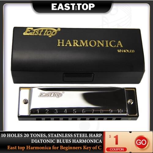 EASTTOP T10-3 10holes harps diatonic stainless steel covers harmonica