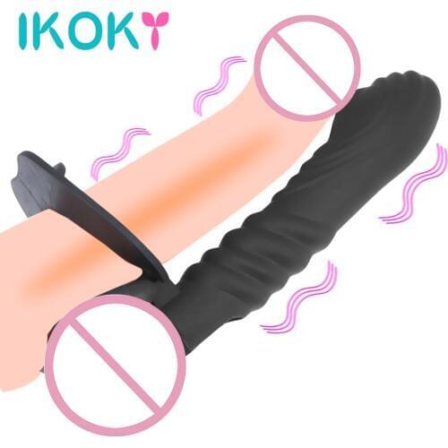 IKOKY Dildo Butt Plug Vibrator Vagina Plug Stimulator Massager Double Penetration Anal Plug Strap On Dick Penis