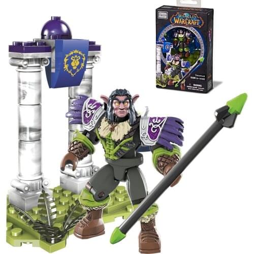 Mega Bloks World of Warcraft Faction Packs Ironoak Set #91002 Night Elf Hunter with Interchangeable Gear Action Figure Best Gift