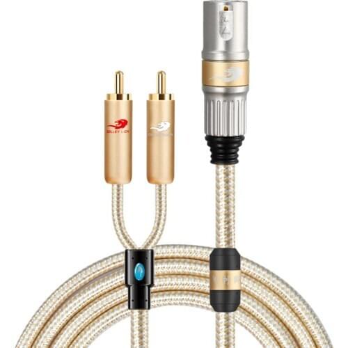 HiFi 3 Pin XLR Male to Dual RCA Male Phono Stereo Audio Cable For Amplifier Speaker Mixer Console 2 RCA Adapter Y Splitter Cords