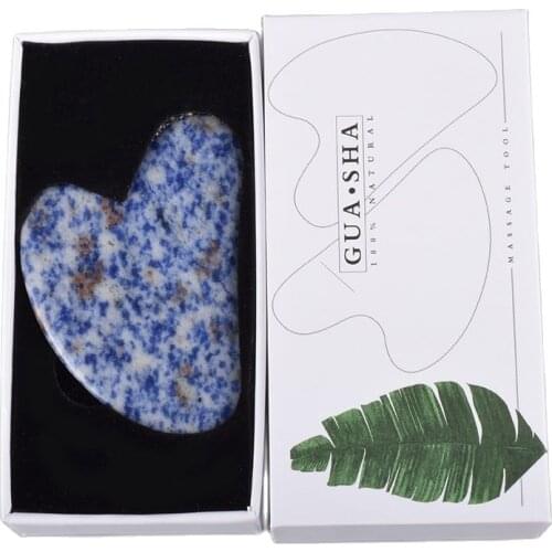 Health Care Jade Gua Sha Tool Massager Stone China Traditional Natural Sodalite SPA Acupuncture Scraping Body Face Anti Wrinkle