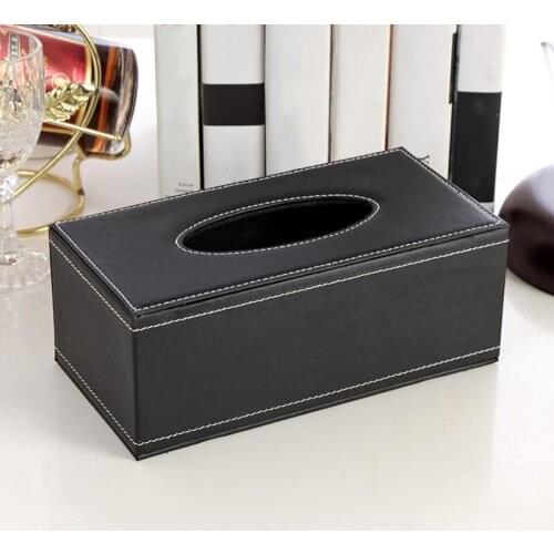 Leather Tissue Box Napkin Holder Living Room Bedroom Kitchen Desktop Decoration Tissue Paper Rack Storage Box Facial Case Holder