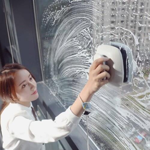 Strong Magnetic Window Cleaning Tool Wiper Glass Cleaning Brush Household Useful Glass Double Side Dust Cleaner With Safety Rope