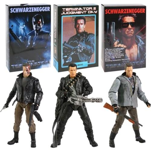 NECA Terminator T-800 Arnold Schwarzenegger Tech Noir / Police Station Assault PVC Action Figure Collectible Model Toy