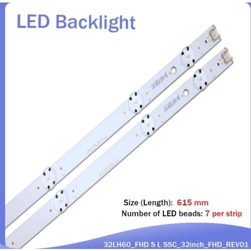 New Kit 2 PCS 6LEDs 615mm LED backlight strip for LG 32inch TV 32LH60_HD SSC_32inch_HD