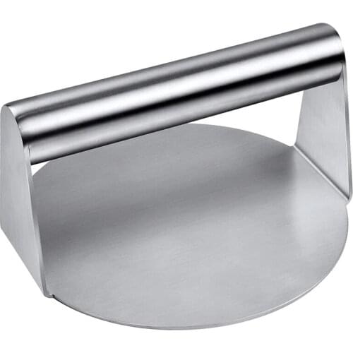 Stainless Steel Burger Press, 5.5 Inches, Round Burger Smasher, Non-Adhesive Bacon And Grill Press For Steaks, Panini