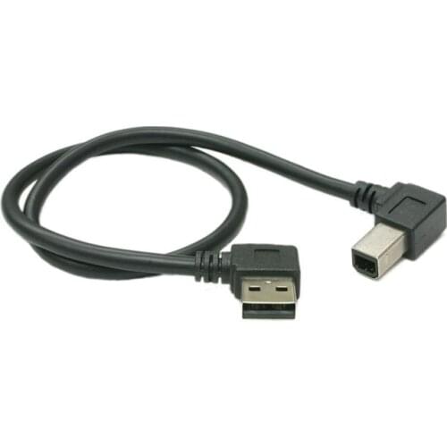 CYSM Right Angled 90 Degree USB 2.0 A Male B Male Printer Cable 50cm