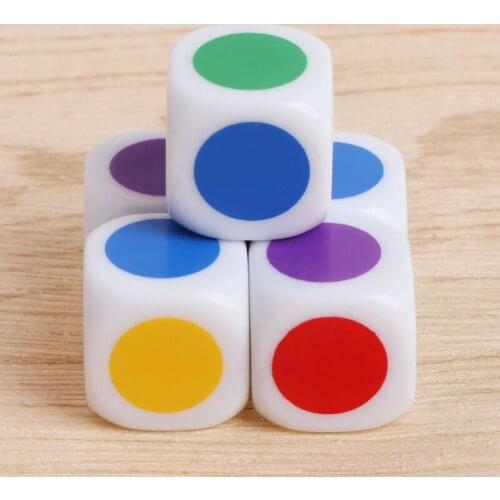 270C 10pcs 15mm Multicolor Acrylic Cube Dice Beads Six Sides Portable Table Games Toy