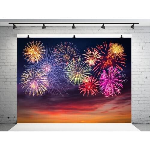 VinylBDS 10x10ft Christmas Photography Backdrops Colorful Firecracker Newborn Photography Backdrop Cotton Washable Printed