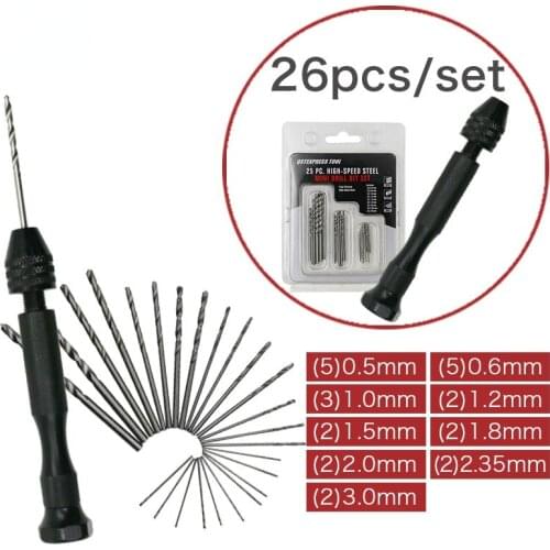 Hand Twist Drill /0.3-3.4mm Black Hand Drilling Tool Set / Stationery Amber Thousand Eye Diamond Bodhi Walnut Drilling Tool