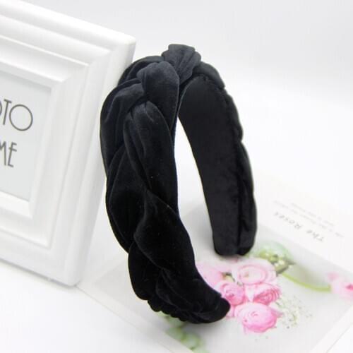 Wide Braid Velvet Padded Headbands For Women Girls Handmade Twist Hairbands Headband Hair Hoop Braid Bezel Hair Accessories