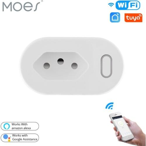 Moes Tuya WiFi 16A BR Standard Smart Plug with Power Monitor Smart Life APP WiFi Smart Socket Works for Google Home and Alexa