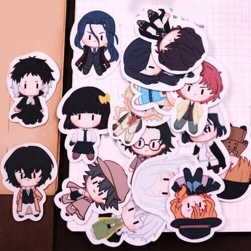 1 set Kawaii Anime Cartoon Bungou Stray Dogs Printed Stickers Notebook Decor Cosplay Accessories Boy Girl Toy Birthday Gift