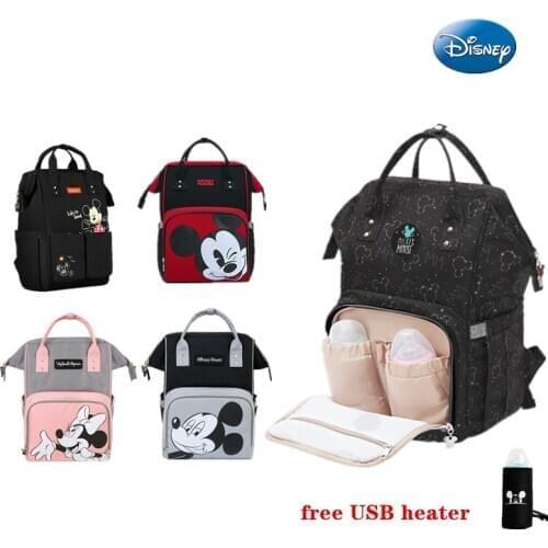 Disney Mickey Minnine Dumbo USB Diaper Bag Backpack Baby/Maternity Bag For Baby Care Nappy Bag Large Capacity Handbag Cartoon