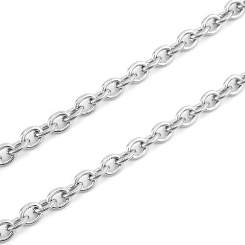 8mm Width Thick Heavy Chain Men Stainless Steel O Rolo Big Link Chain Necklace for DIY Jewelry Finding Sell by Meter Wholesale