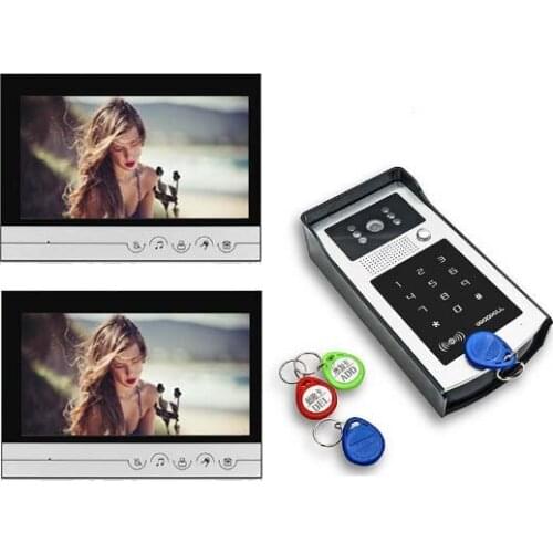 XINSILU Top Quality 9" Video Door Phone Touch Key Monitor IR FRID Camera, Intercom Doorbell Home Security Video System 1V2