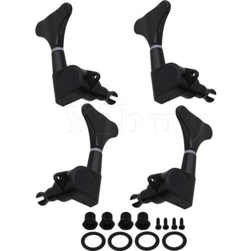 Yibuy Black Electric Bass Guitar Machine Heads Tuning Keys 2R2L