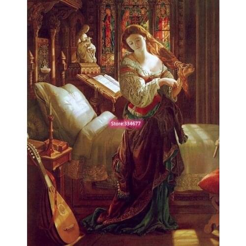 Lady woman oil painting Top Quality Cross Stitch Kits 14CT Unprinted Sewing kit Embroidered Large format Handmade Home Decor