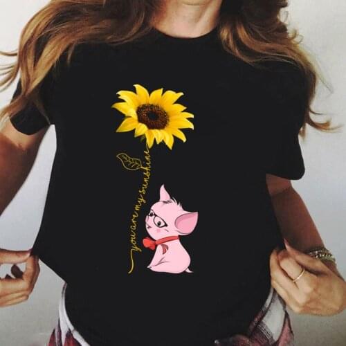 Summer Aesthetic Women T-shirts Ulzzang Streetwear Kawaii Cartoon Print Tshirt Korean Style Tops Tees Harajuku T Shirt Clothing