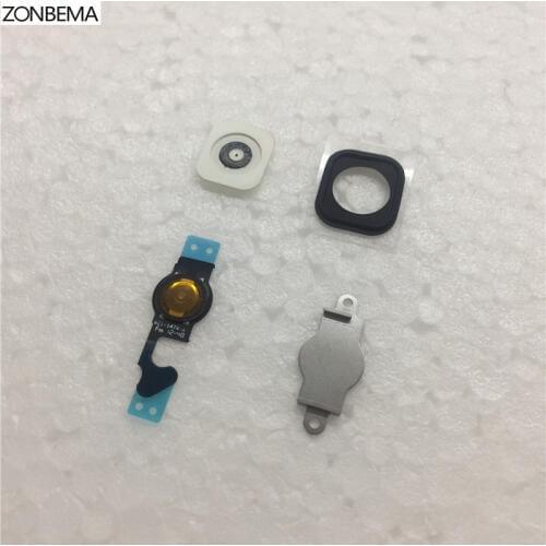 ZONBEMA 20pcs/lot for iPhone 5 5G Home Button Flex Home Button Menu Flex Cable Key Cap set