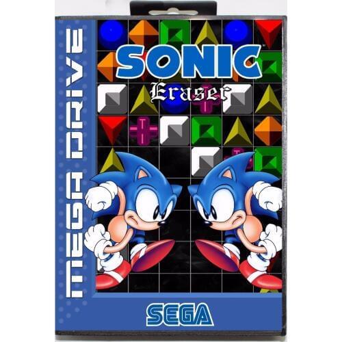 Sonic Eraser 16 bit MD Game Card With Retail Box For Sega Megadrive/Genesis