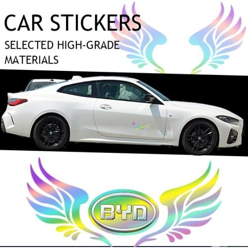 1pcs Car Colored Wings Sticker Rear Glass Occlude Scratches For BYD S3 S7 L3 S6 E6 E5 G5 G6 F3 F0 G3 G3R I3 F3R BN-02