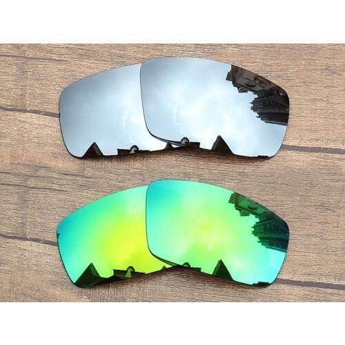 Vonxyz 2 Pairs Chrome Mirror & Jade Mirror Polarized Replacement Lenses for-Oakley Canteen 2006 Frame