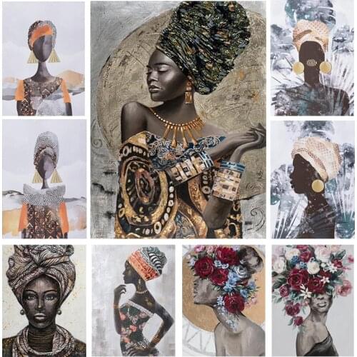 African Black Woman Graffiti Art Posters and Prints Abstract African Girl Canvas Paintings on The Wall Art Pictures Wall Decor