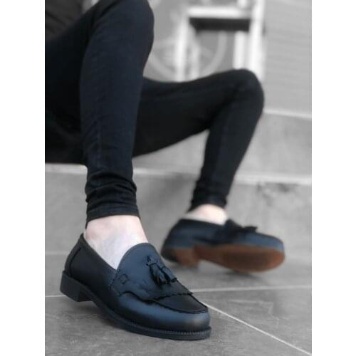BA0062 Tassels Matte Black Corcik Classic Shoes
