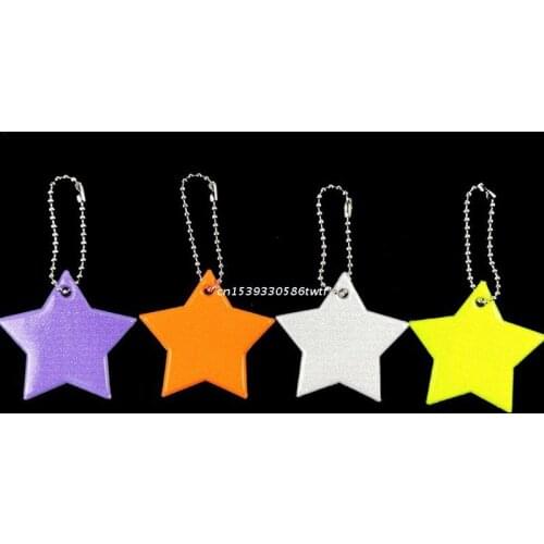 Child Safety Reflector Key Ring Star Ultra Reflective Gear Keychain Bag Clothing Dropship