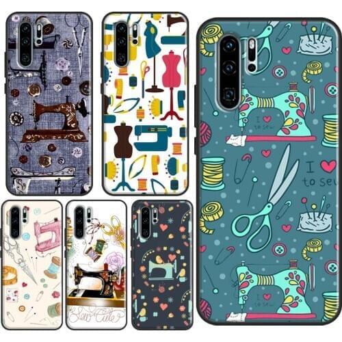 Vintage Sewing Machines Case For Huawei P30 P40 P20 Pro Mate 20 10 Lite Honor 10i 20 9 8X P Smart 2019 Z Nova 5T
