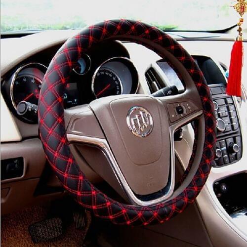 PU Leather Universal Car Steering-wheel Cover 38CM Car-styling Sport Auto Steering Wheel Covers Anti-Slip Automotive Accessories