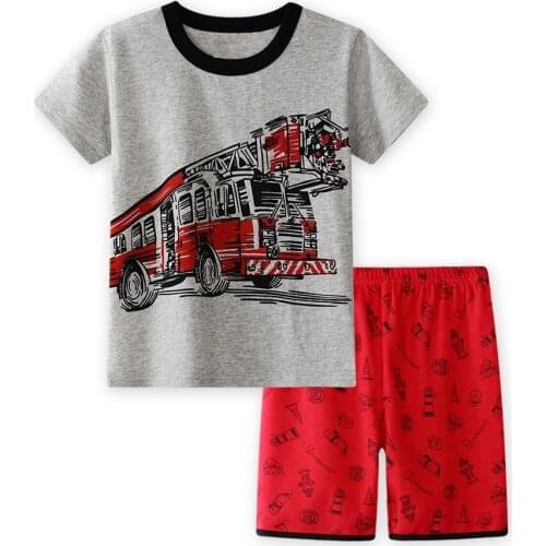 Childrens Pyjamas Short Sleeve Girls Sleepwear T-Shirt-Pants Suit Kids Cartoon Pajamas Clothing-Sets Baby Boy Nightwear AM011