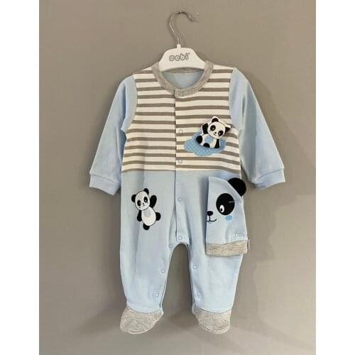 Jaju Baby, Blue Panda Jumpsuit 2-Piece