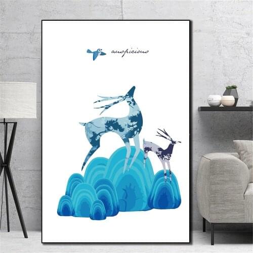 DIY Painting By Number Animal Elk Leaf Poster Mural Adult Acrylic Paint Calligraphy Painting Crafts Gift Making Brush Set