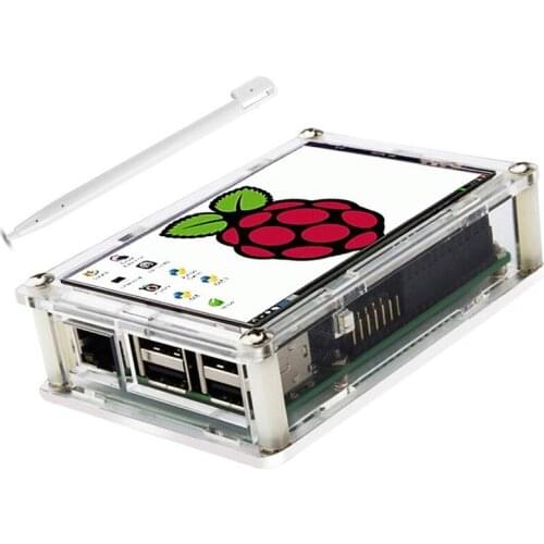 Screen For Raspberry Pi 3.5\" Touch Screen LCD Display Monitor with Transparent Protection Case For Raspberry Pi 3 2 Model B